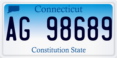CT license plate AG98689