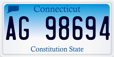 CT license plate AG98694