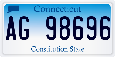 CT license plate AG98696