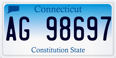 CT license plate AG98697