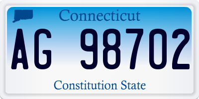 CT license plate AG98702