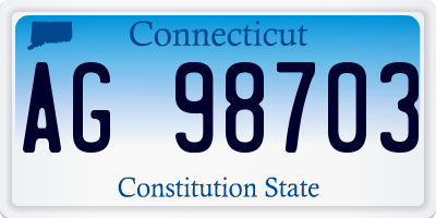 CT license plate AG98703