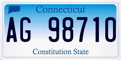 CT license plate AG98710