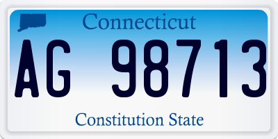 CT license plate AG98713