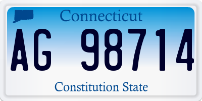 CT license plate AG98714