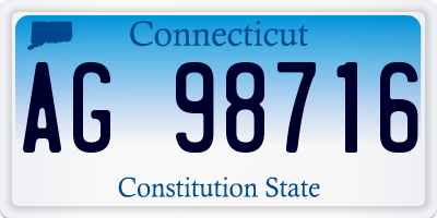 CT license plate AG98716
