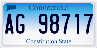 CT license plate AG98717