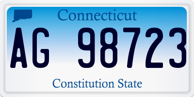 CT license plate AG98723