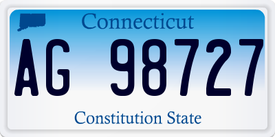 CT license plate AG98727