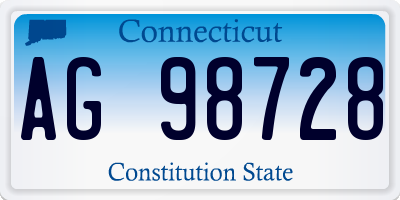CT license plate AG98728
