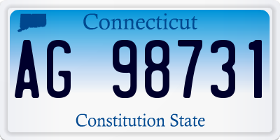 CT license plate AG98731