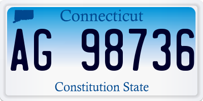 CT license plate AG98736