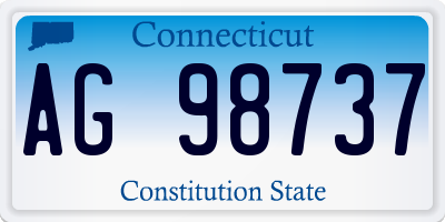 CT license plate AG98737