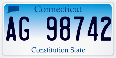 CT license plate AG98742