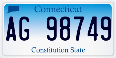 CT license plate AG98749