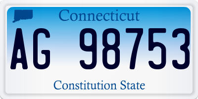 CT license plate AG98753