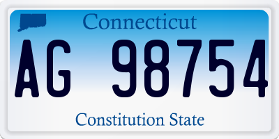 CT license plate AG98754
