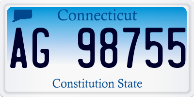 CT license plate AG98755