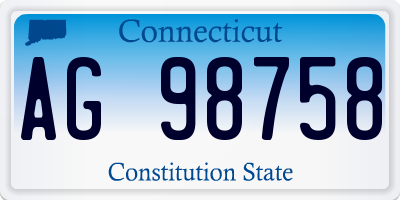 CT license plate AG98758