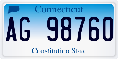 CT license plate AG98760