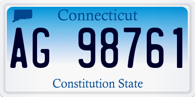 CT license plate AG98761