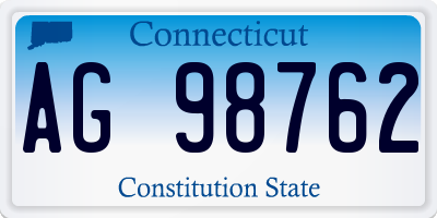 CT license plate AG98762