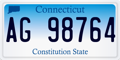 CT license plate AG98764