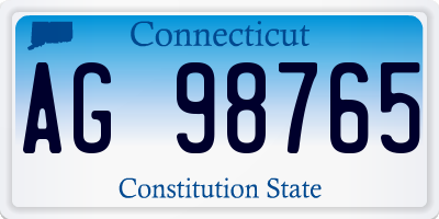CT license plate AG98765