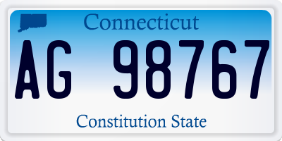 CT license plate AG98767