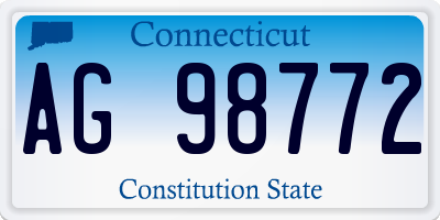 CT license plate AG98772