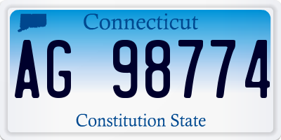 CT license plate AG98774