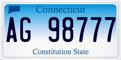 CT license plate AG98777