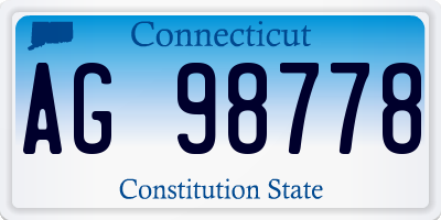 CT license plate AG98778