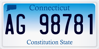 CT license plate AG98781