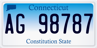 CT license plate AG98787