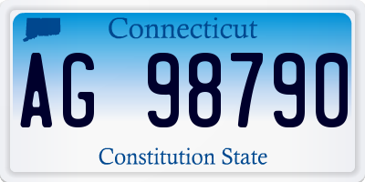 CT license plate AG98790