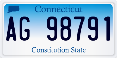 CT license plate AG98791