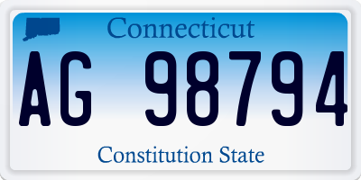 CT license plate AG98794