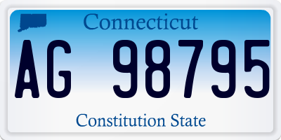 CT license plate AG98795