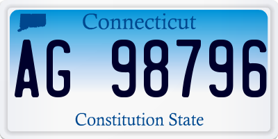 CT license plate AG98796
