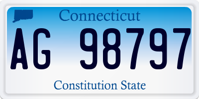 CT license plate AG98797