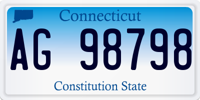 CT license plate AG98798