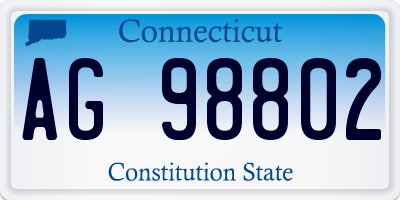 CT license plate AG98802