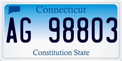 CT license plate AG98803
