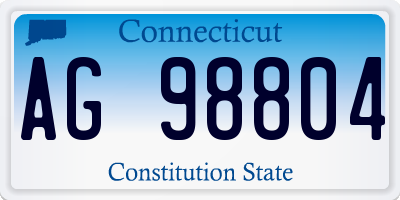 CT license plate AG98804