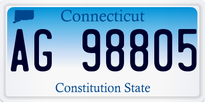 CT license plate AG98805