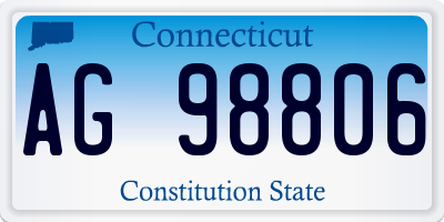 CT license plate AG98806
