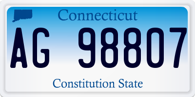 CT license plate AG98807