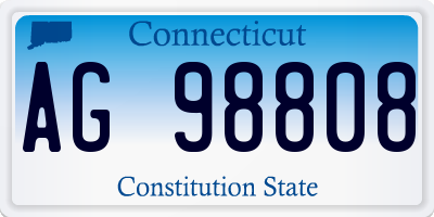 CT license plate AG98808