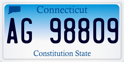 CT license plate AG98809